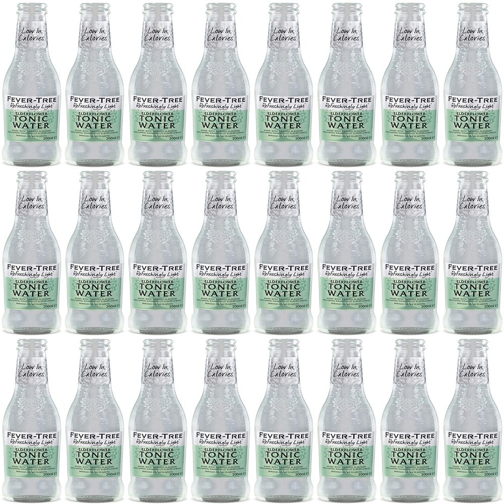 Fever Tree Refreshingly Light Elderflower Tonic Water, 200ml, 24 Bottles