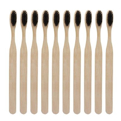 Domybest 10pcs Bamboo Toothbrushes, Recyclable & Biodegradable, Soft Head Bamboo Oral Care Eco Toothbrush