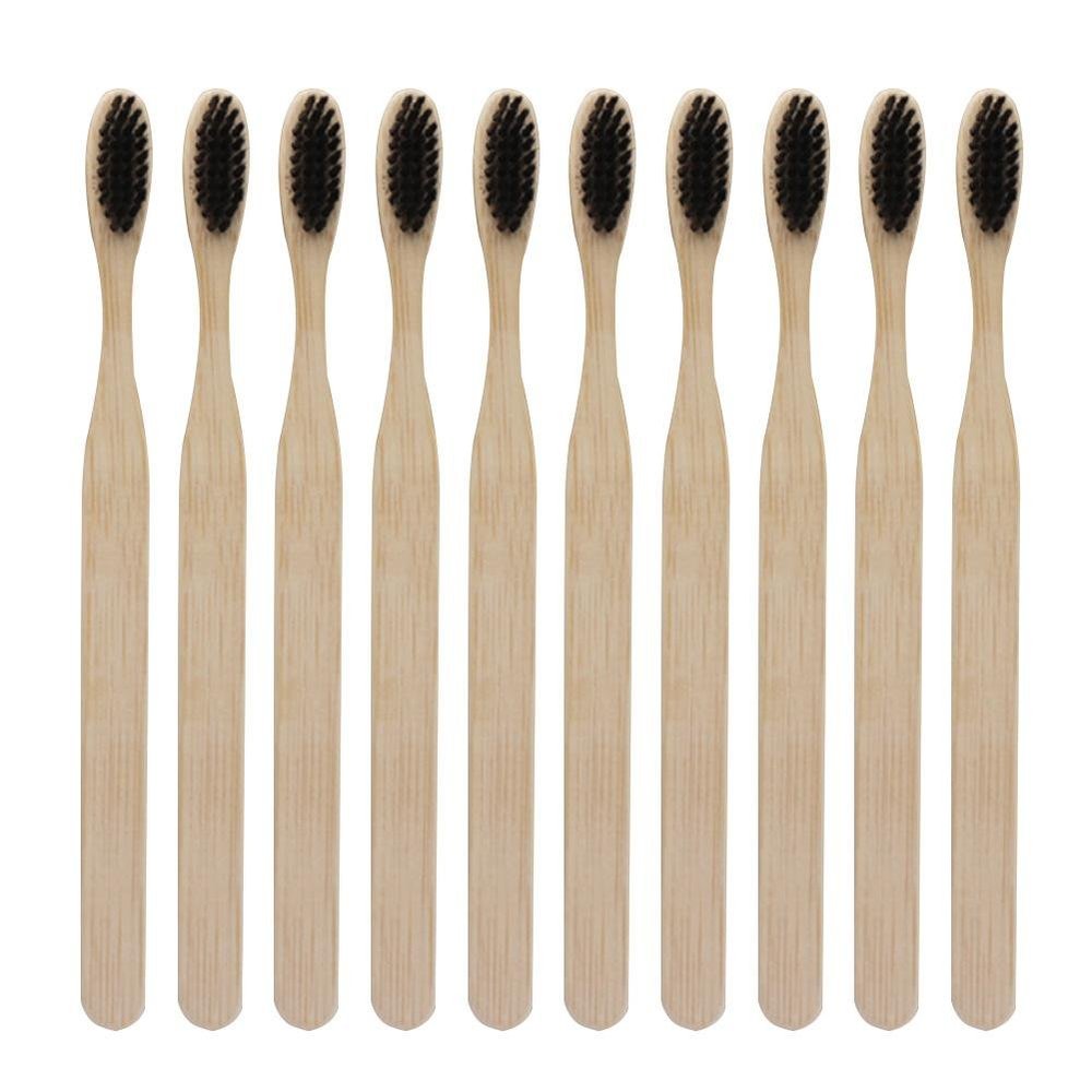 Domybest 10pcs Bamboo Toothbrushes, Recyclable & Biodegradable, Soft Head Bamboo Oral Care Eco Toothbrush