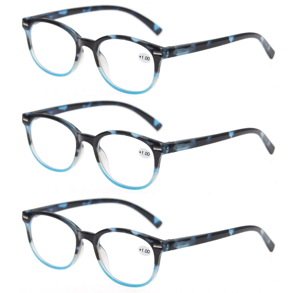 MODFANS Women Reading Glasses 2.0 3 Pair Stylish Ladies Readers with Comfort Spring Hinge Pattern Design for Fashion Women Reading Pouch Included