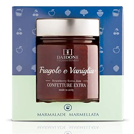 Daidone - Handmade Sicilian Strawberry and Vanilla Extra Jam - 12 Jars of 280g