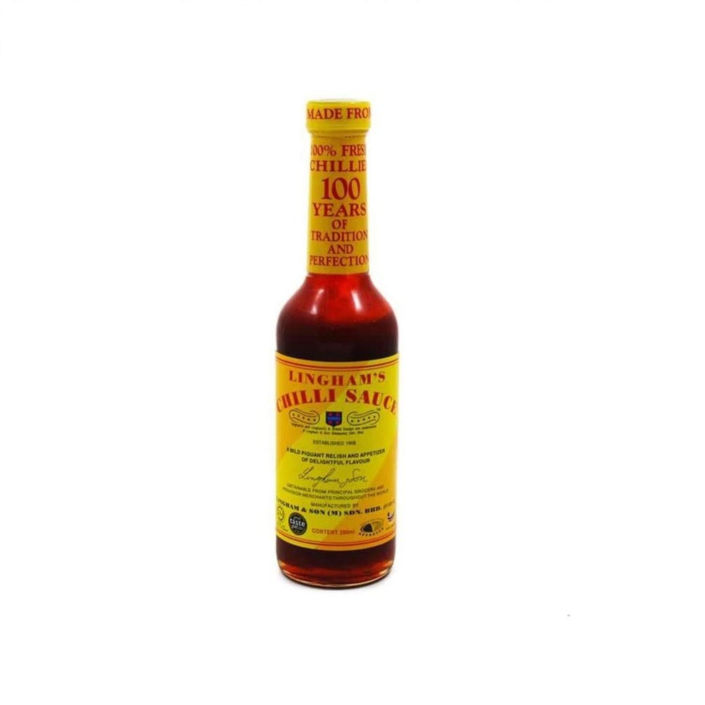 Lingham's Chilli Sauce | Made from 100% Fresh Chillies | Halal | Kosher | Vegetarian Society Approved | Gluten Free (GF) | 100 Years of Tradition & Perfection | Spice up Your Dish | 280ml Bottle