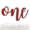 NANASUKO 1st Birthday Cake Topper - one - Double Sided Red Glitter - Premium Quality Made in USA - Red Glitter view 1