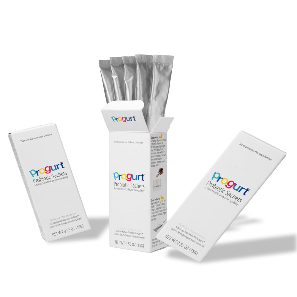 Progurt Probiotic. 1 Trillion CFU. Beneficial Human Probiotic Isolates - HPI (5 Pack) | Soothing & Super-Strength | Shelf Stable for Travel | Vegan | No Lactose. No Soy. Gluten Free.