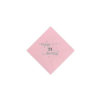 Celebration Station 21st Birthday Luxury 3 Ply Napinks PINK Pack 15