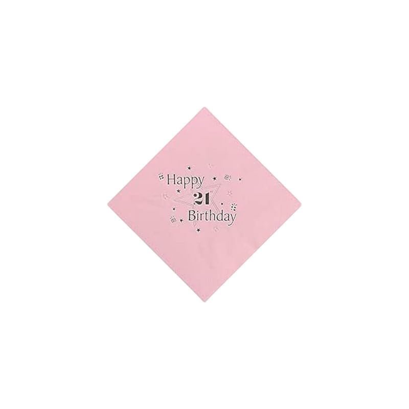 Celebration Station 21st Birthday Luxury 3 Ply Napinks PINK Pack 15