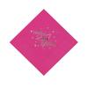 Celebration Station 40th Birthday Luxury 3 Ply Tissue Napkins/Serviettes in Fuchsia. Embossed in Silver Foil. 33cm x 33cm Square. Packet of15 beautiful napkins view 1