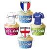 AK Giftshop Six 6 Nations Rugby Themed Precut Edible Cupcake Toppers Cake Decoration - England V France (48 Cake Toppers) view 1