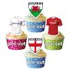 AK Giftshop Six 6 Nations Rugby Themed Precut Edible Cupcake Toppers Cake Decoration - England V Wales (24 Cake toppers) view 1