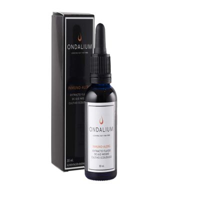 Black Garlic Ondalium INMUNO-ALERG | Antiallergic Concentrated Fluid Extract of Organic Black Garlic 30 ml (1 Month)  Natural Product for The Immune System, Allergies and Intolerances