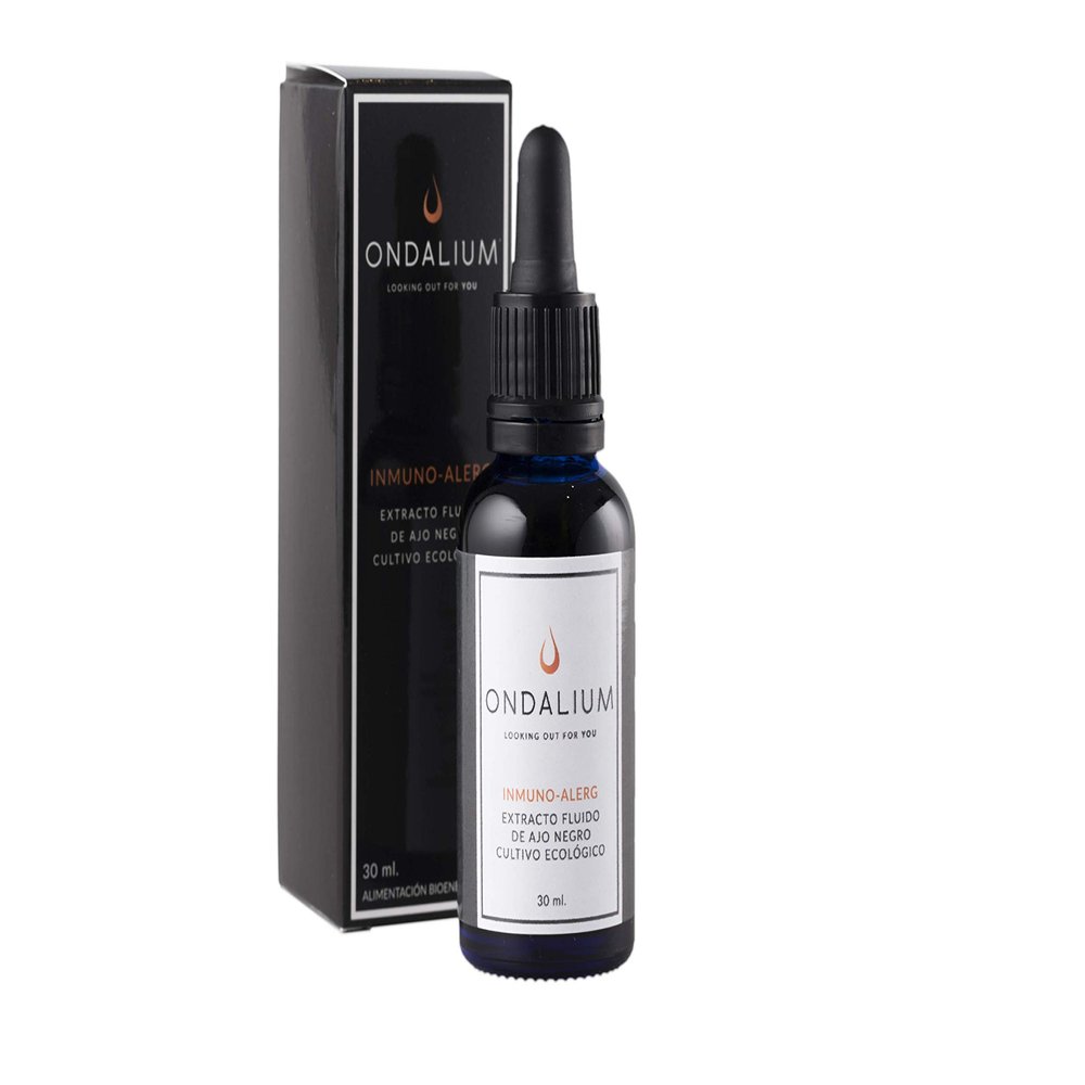 Black Garlic Ondalium INMUNO-ALERG | Antiallergic Concentrated Fluid Extract of Organic Black Garlic 30 ml (1 Month)  Natural Product for The Immune System, Allergies and Intolerances