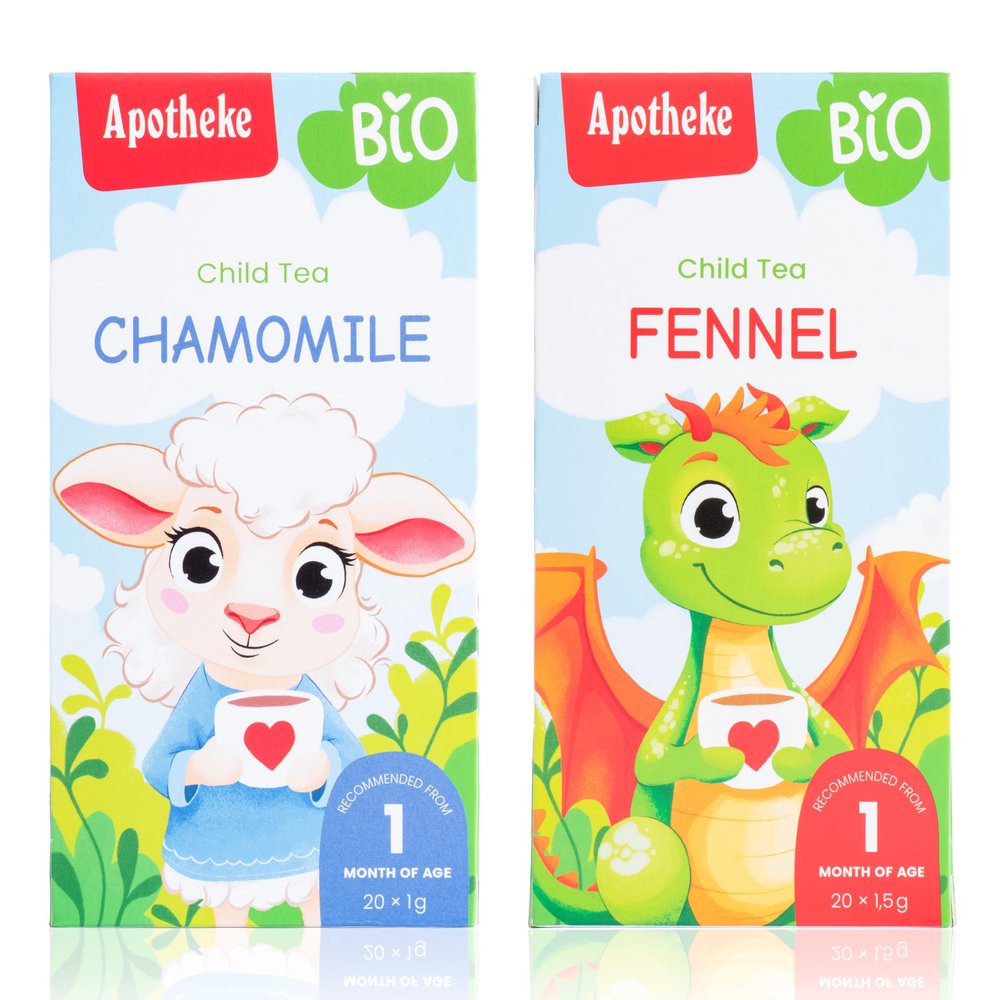 Apotheke Fennel and Chamomile Baby Tea Gift Pack. Sugar Free. Suitable From 1st Month of Age. (1)