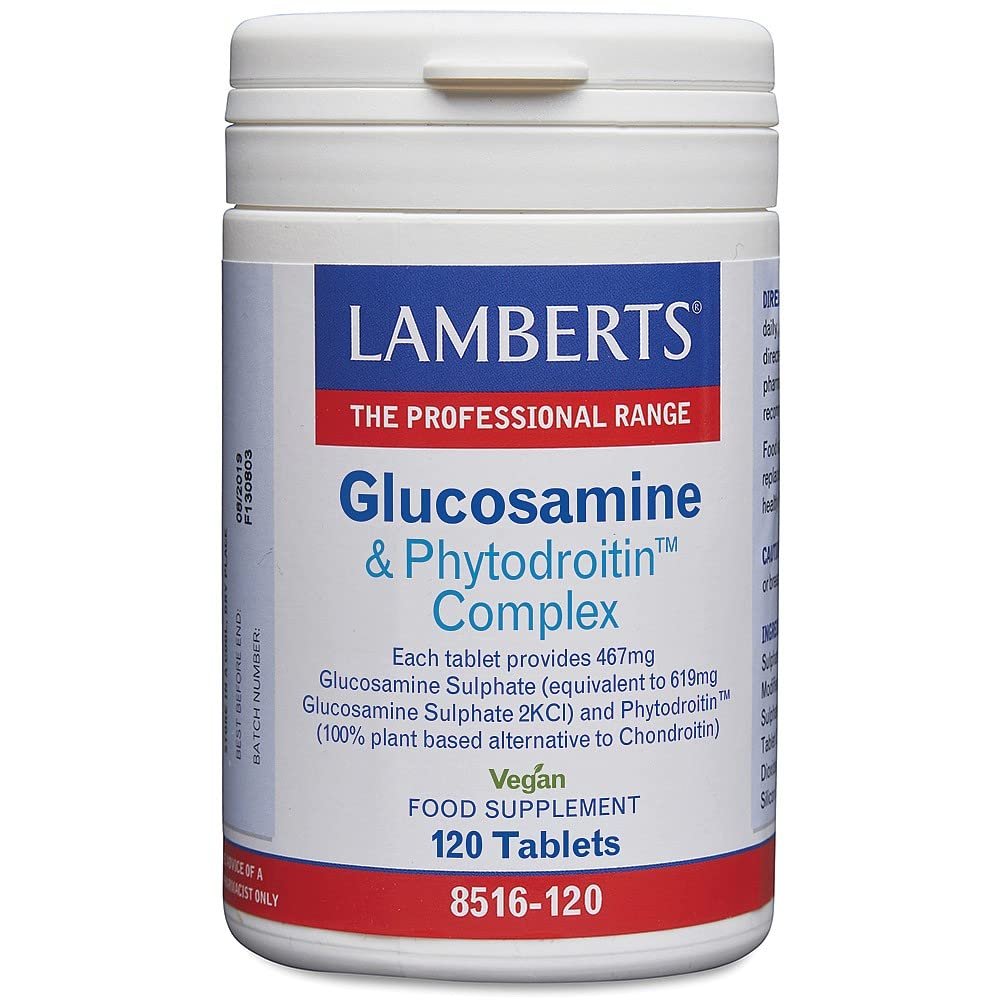 Lamberts Glucosamine & Phytodroitin Complex  Plant-Based Joint Support  with MSM & Quercetin  60 Vegan Tablets