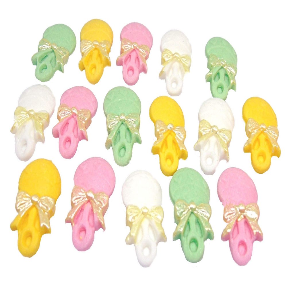 16 Baby Rattles Edible Baby Shower Cupcake Toppers (Mix)