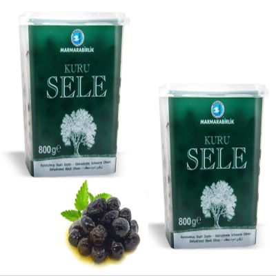 Marmarabirlik Turkish Naturally Dehydrated Black Olives - 815g - Pack of 2 Tubs New !    -  