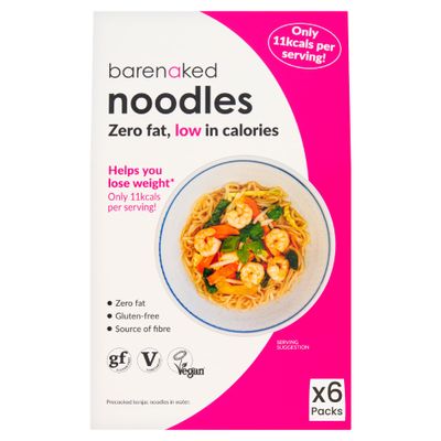 Barenaked Konjac Noodles | 6 x 380g Multipack | Low Calorie & Keto Friendly | Vegan & Gluten Free | Fat Free & Low Carb | 12 Servings