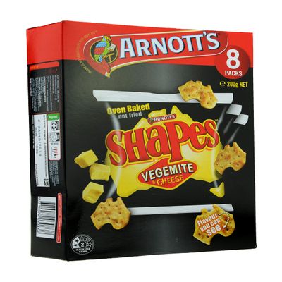 Arnotts Shapes Vegemite & Cheese 200g 8pk