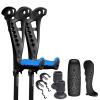 FDI Access Comfort Grip Adjustable Premium Open Elbow Cuff Walking Crutches 1 Pair Black - Blue Grips + Service Pack Add-On view 1