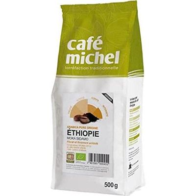 Coffee Grain Arabica Sidamo etiopia fair Trade bio 500 g - Cafe Michel