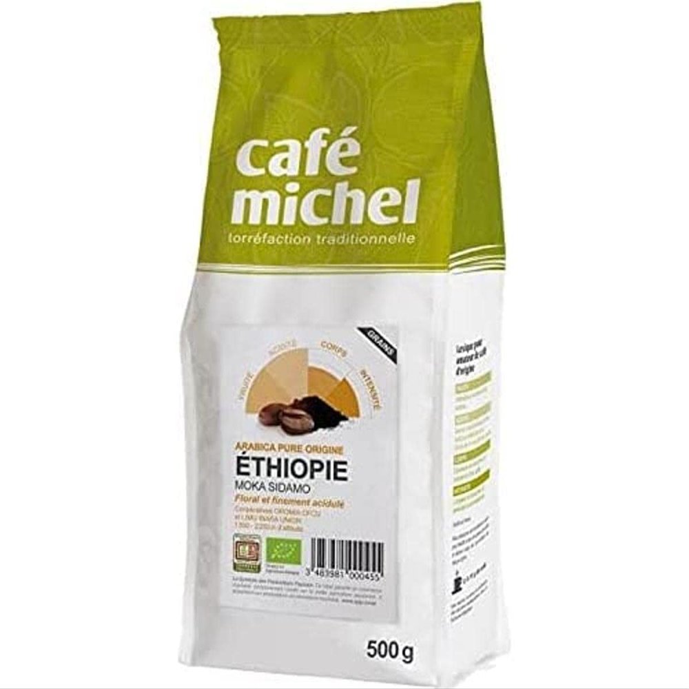 Coffee Grain Arabica Sidamo etiopia fair Trade bio 500 g - Cafe Michel