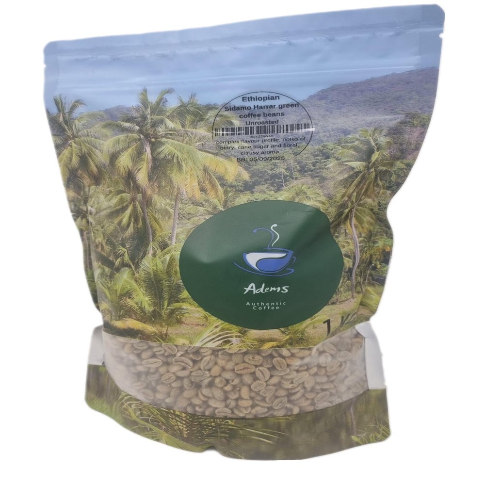 Adems sidamo ethiopian green coffee beans premium unroasted beans for home and business roasting 1 kg (Sidamo)