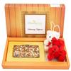Ghasitaram Gifts Valentines Gift Valentines Day Chocolates for Girlfriend/Boyfriend/Husband and Wife Valentines Chocolate Hamper Dark Dryfruit Chocolate Bark Small with Teddies view 1