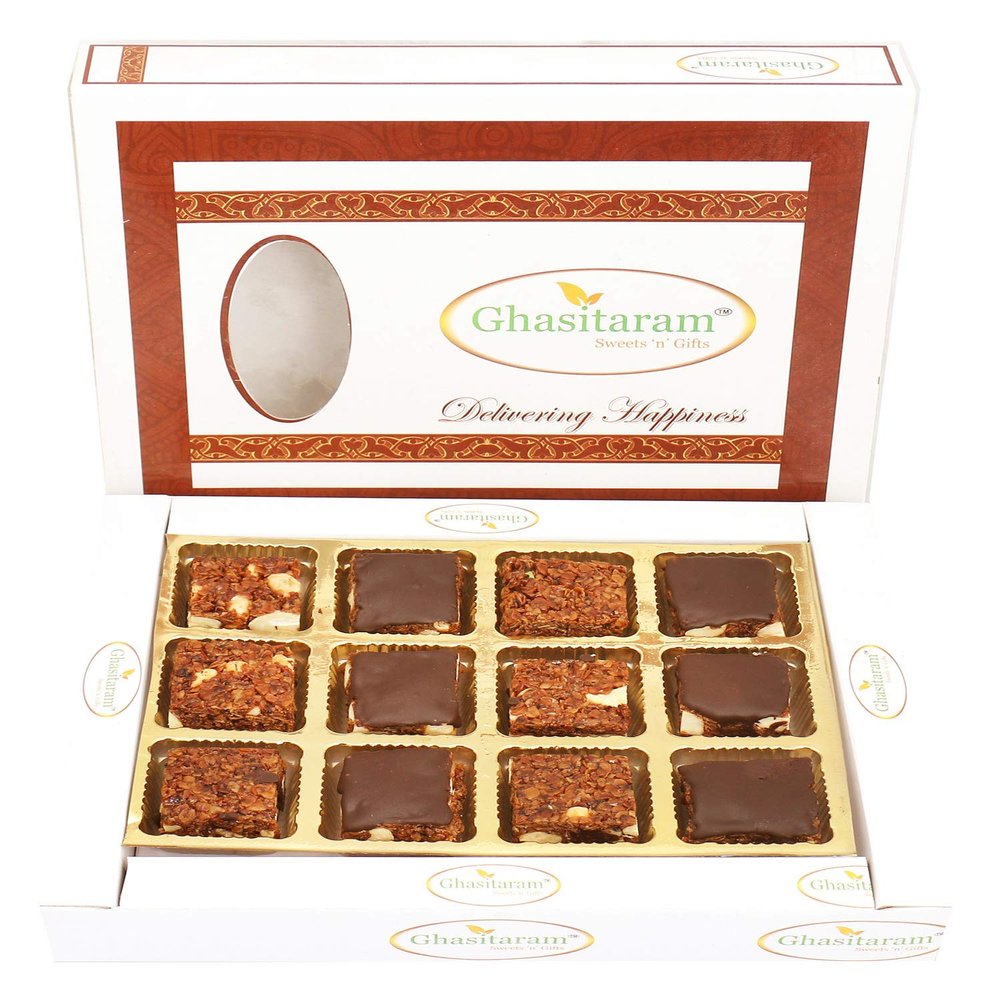 Ghasitaram Gifts Valentines Gift for Girlfriend / Boyfriend / Husband and Wife - Healthy Hampers - Chocolate Granola Bites 12 pcs