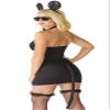 5 Piece Sexy Cat Costume 8-10 Dress with Tail, Ears on Headband, Gloves & Thong view 3