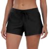 ChinFun Women's Board Shorts Swimswear Bottoms Tankini Swim Bathing Briefs Swimsuit Boardshorts Beach Trunks with Liner, 02-size Improved-black, Small view 1