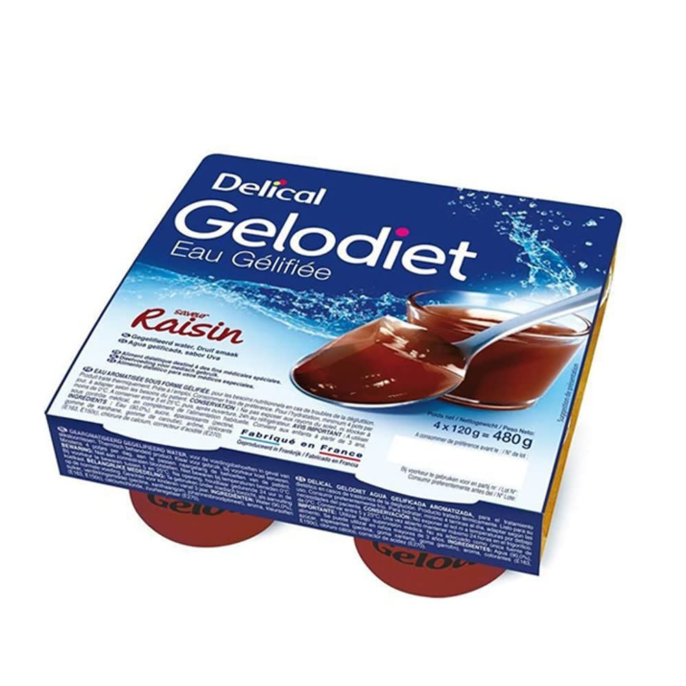 Delical Gelodiet Eau Glifie Raisin 4 x 120g