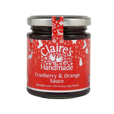 Claire's Handmade - Cranberry and Orange Sauce (200g) - Lovely Fruity Accompaniment, Perfectly Pairs with Turkey & Goose, Suitable for Vegetarian, Vegan & Gluten Free Diets, GMO Free