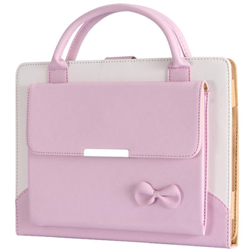 2018 New iPad 9.7 Case,Suney Fashion PU Leather Auto Wake/Up Hands-Free Stand Business Handbag Cover with Multi Typing Angle Full Body Protective Case for 2016 iPad Pro 9.7/2017 /2018 iPad 9.7 - Pink