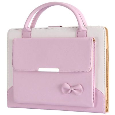 11 inch iPad 2018 Case,Suney Fashion PU Leather Auto Wake/Up Function Hands-Free Stand Business Handbag Cover with Multi Typing Angle Full Body Protective Case for 2018 New iPad Pro 11 - Pink