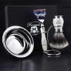 Haryali London Men's Shaving Set with 5 Sided Razor, Silver Tip Badger Brush, Shaving Stand and Shaving Bowl Perfect Shaving Kit view 1