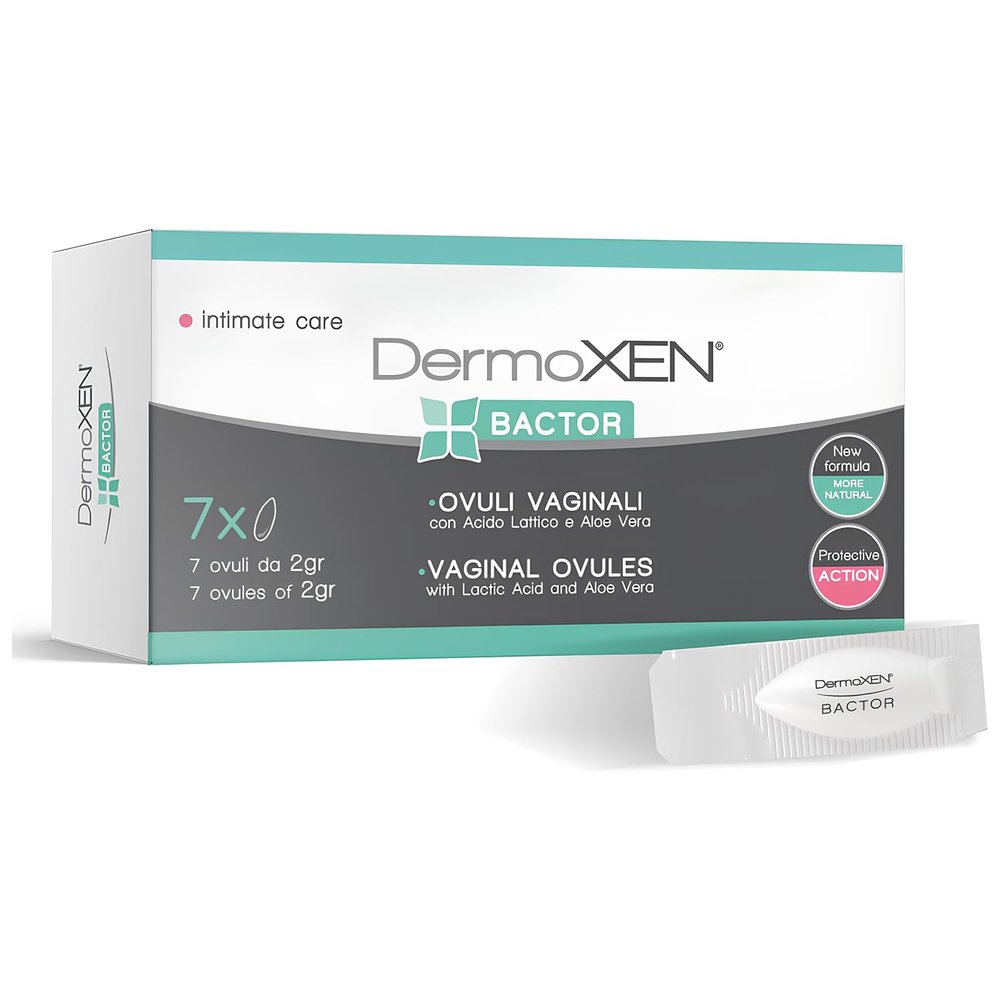 DermoXEN Bactor Suppositories for Bacterial Vaginosis & Yeast Infections | Intimate Care for Itching, Dryness | with Propolis & Aloe | pH Balance | Pregnancy-Safe Intimate Care | 7 Ovules