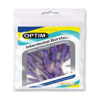 OPTIM Interdental Brushes Pack of 25 Purple 1.1 mm Size 6