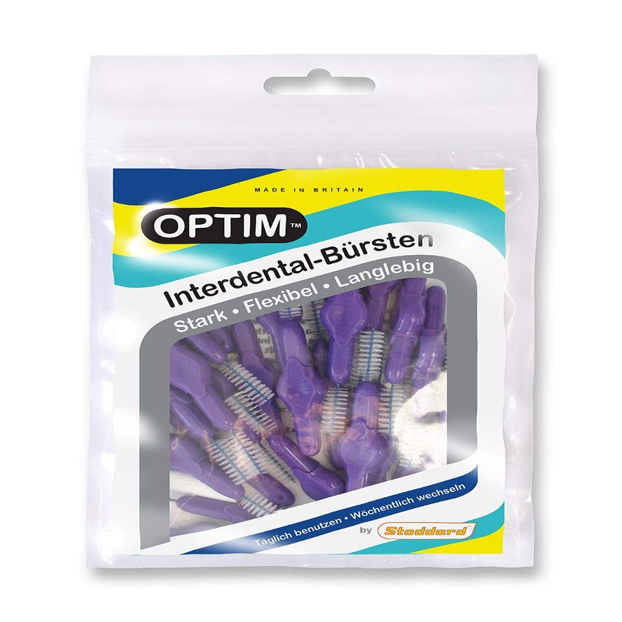 OPTIM Interdental Brushes Pack of 25 Purple 1.1 mm Size 6