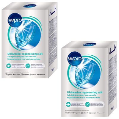 Wpro Universal Dishwasher Regenerating Salt Cleaner (2 x 1kg)