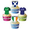 AK Giftshop Six 6 Nations Rugby Themed Precut Edible Cupcake Toppers Cake Decoration - Ireland V Scotland (48 Cake Toppers) view 1