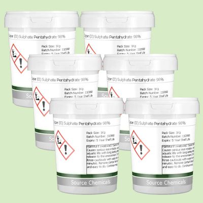 Copper (II) Sulphate Pentahydrate 98% 6 x 1Kg Including Delivery