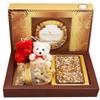Ghasitaram Gifts Valentines Gift Valentines Day Chocolates for Girlfriend/Boyfriend/Husband and Wife Sugarfree Chocolate Dark Dryfruit Sugarfree Chocolate Bark Big with Teddies and Nutties view 1