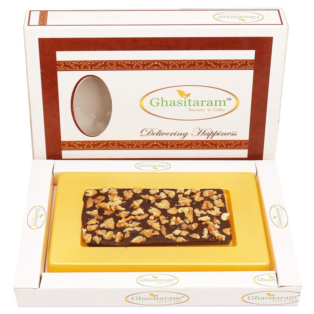 Ghasitaram Gifts Valentines Gift Valentines Day Chocolates for Girlfriend/Boyfriend/Husband and Wife Sugarfree Chocolate Walnut Sugarfree Chocolate Bark Small
