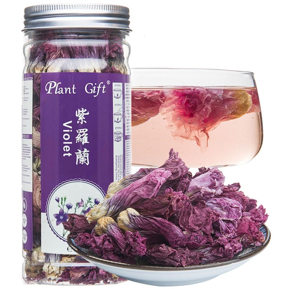 Plant Gift Violet Tea Organic Dried Loose tea,  Food Coloring, Blossom Flower, chinese Purple, violet, Vegan Herbal Teas 35g/1.23oz