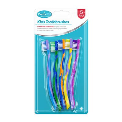 Kids Children Easy Grip Hygienic Toothbrush (Childrens Toothbrushes - 5 Pack)