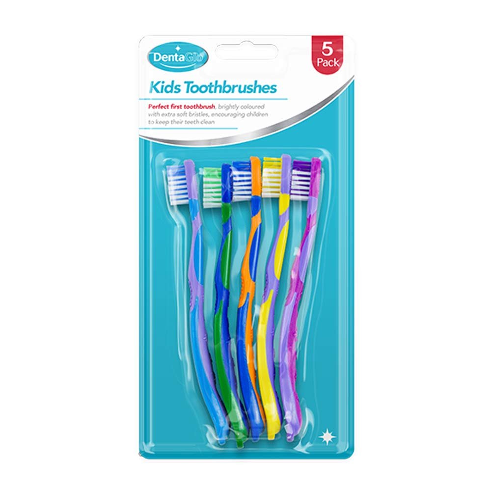 Kids Children Easy Grip Hygienic Toothbrush (Childrens Toothbrushes - 5 Pack)