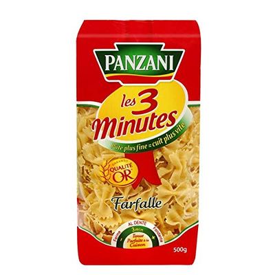 Panzani - Farfalle 3 Min Cooking Fast 500G - Lot of 4 - Price Per Lot - Fast Delivery