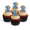 1st Birthday Boy Party Edible Cupcake Toppers - Wafer Cake Decorations (Pack of 24) view 1