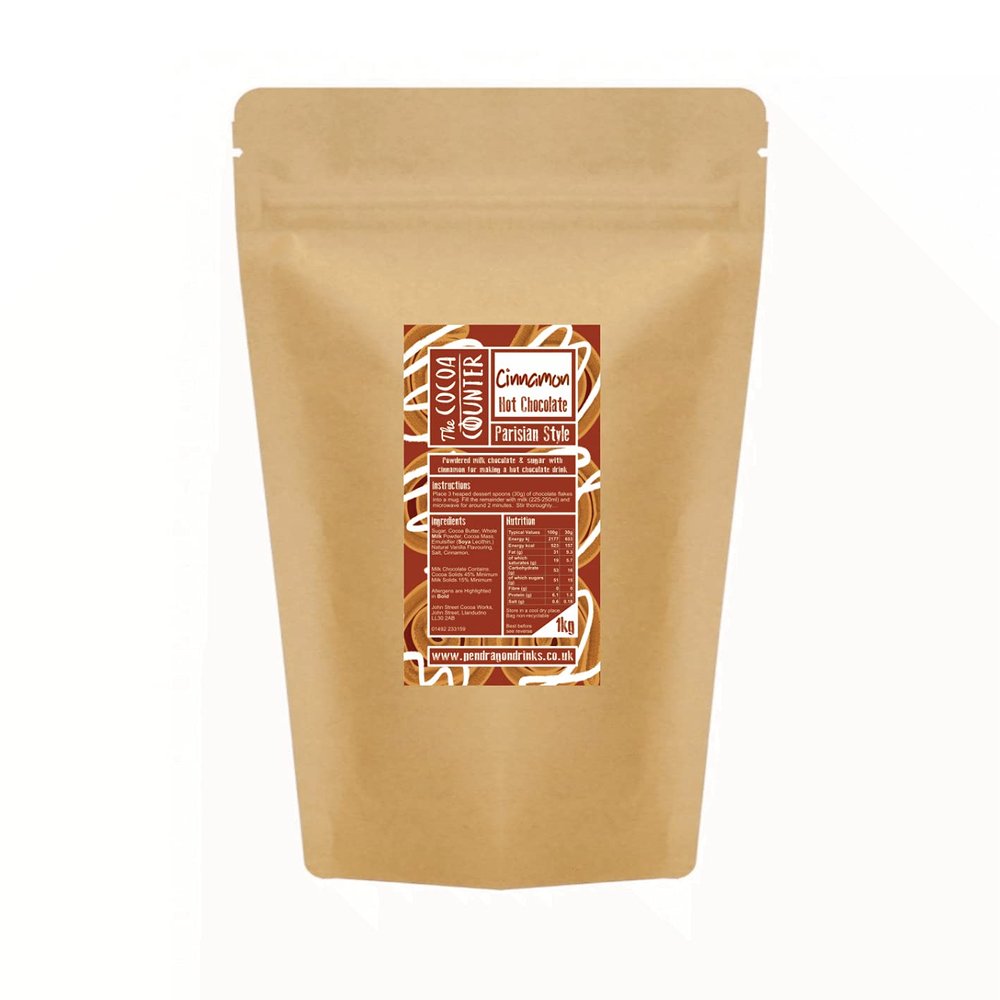 1kg Cinnamon Hot Chocolate Flakes (Parisian Style)