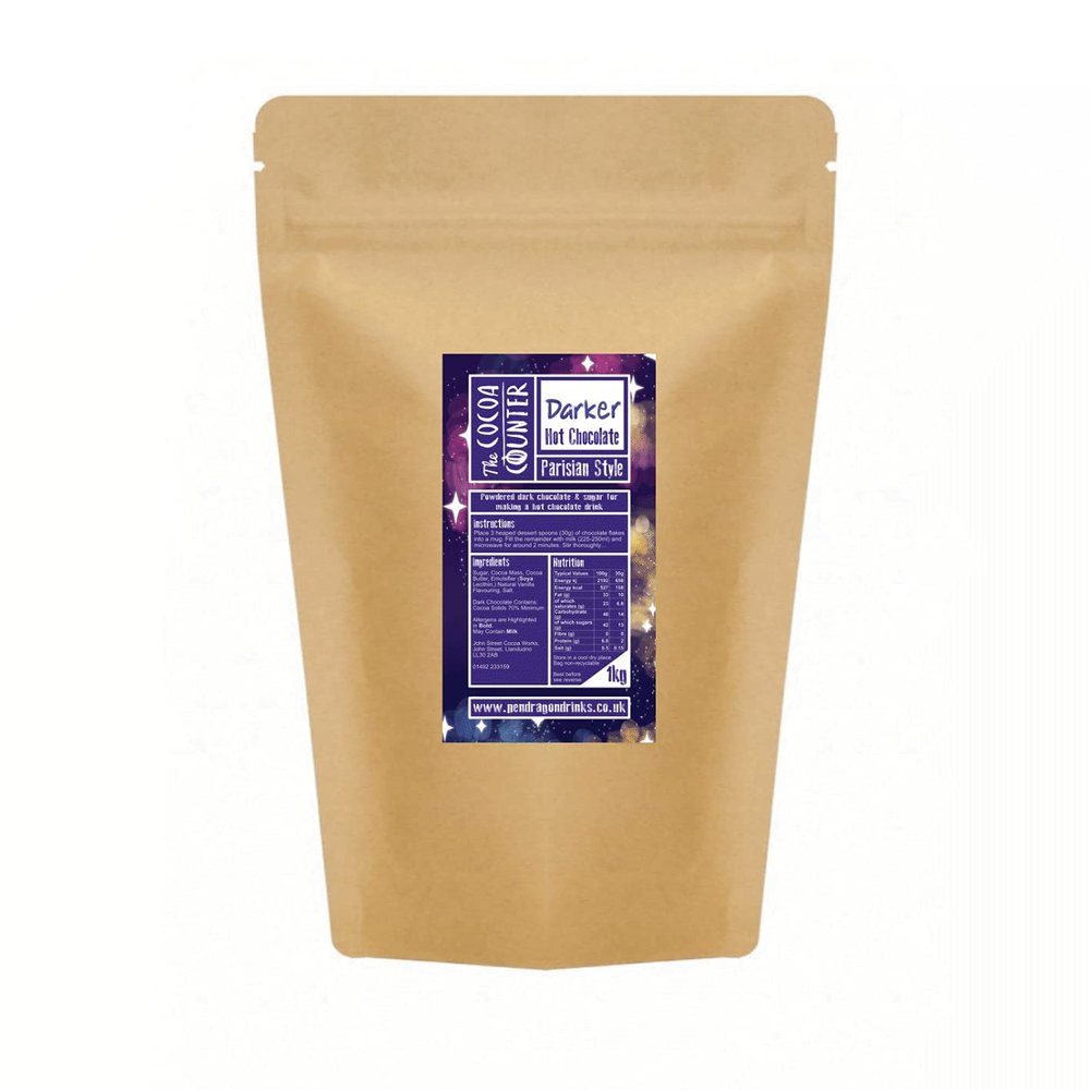 1kg Darker Hot Chocolate Flakes (Parisian Style)