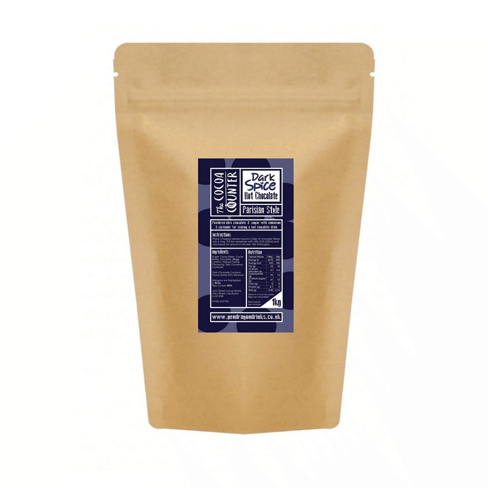 1kg Dark Spice Hot Chocolate Flakes (Parisian Style)